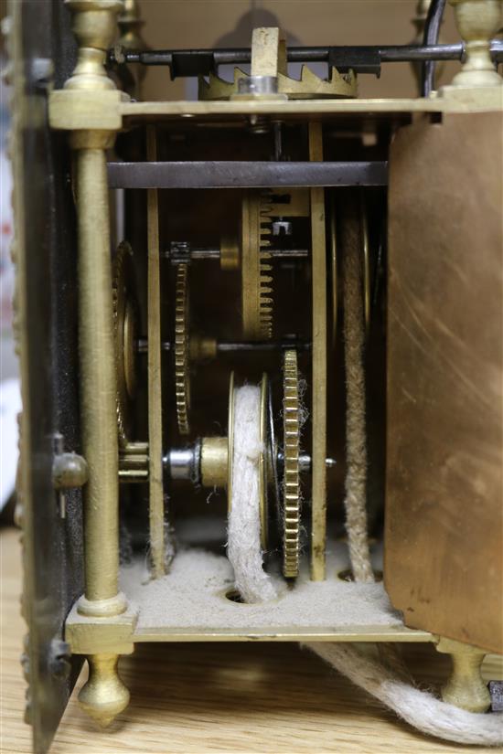 A 17th century style brass lantern clock signed Wm Peck of Bolnhurst 18cm